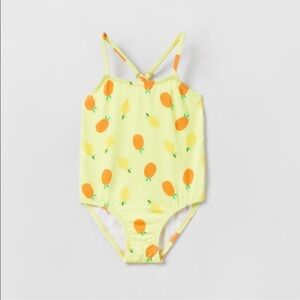 Zara Kids girls Cute Lemons Printed Fruits One piece Swimsuit 2-3 Years